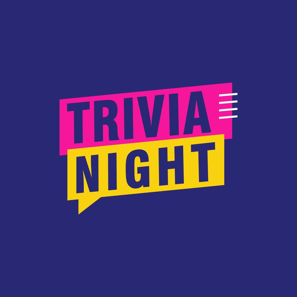 Trivia Night labels banners vector ribbon design template. Banner sale tag. Market special offer discount label