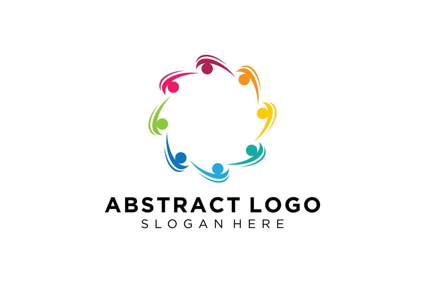 colección de logotipos de personas y familias abstractas vectoriales, iconos de personas, plantilla de logotipo de salud, símbolo de cuidado. vector