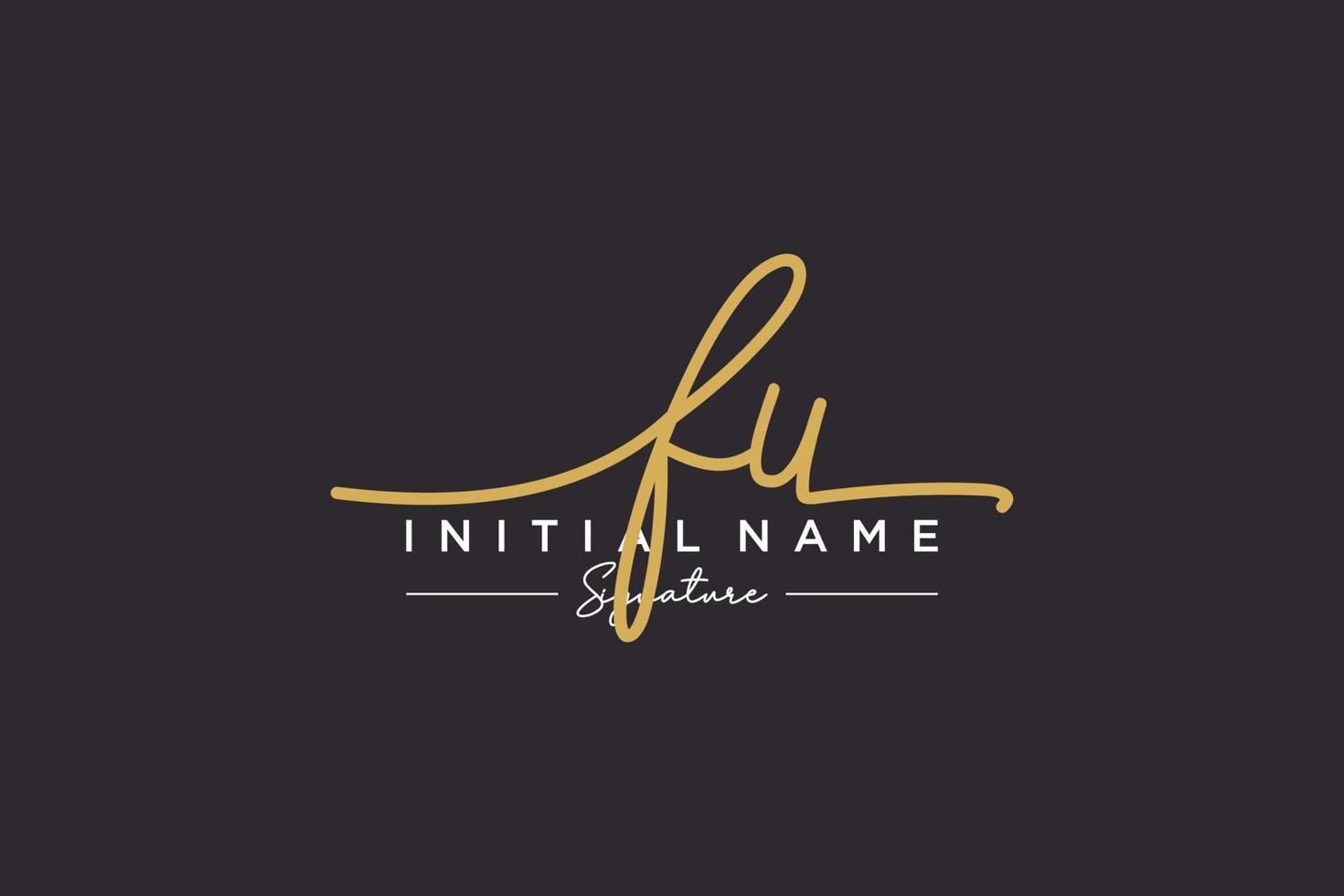 Initial FU signature logo template vector. Hand drawn Calligraphy lettering Vector illustration.