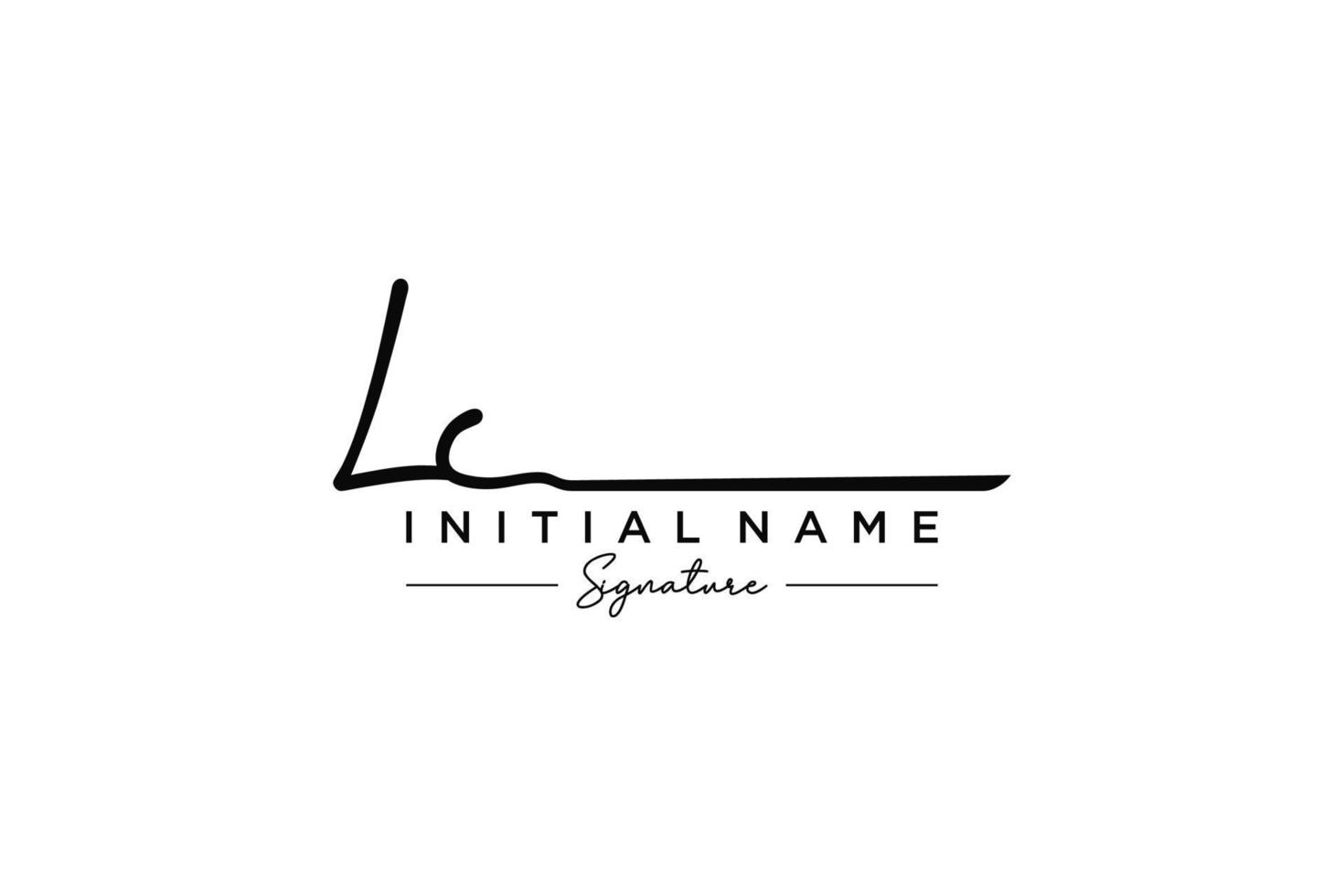 vector de plantilla de logotipo de firma lc inicial. ilustración de vector de letras de caligrafía dibujada a mano.