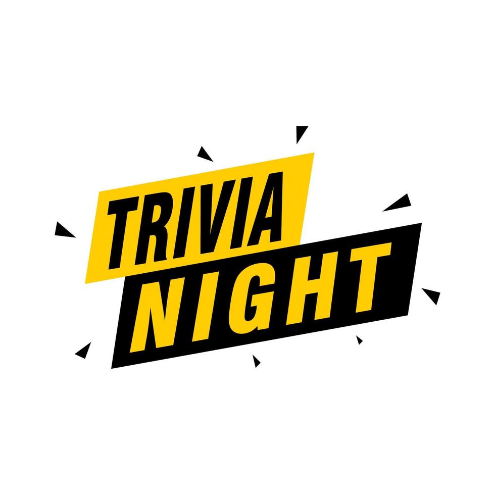 trivia noche etiquetas banners vector cinta diseño plantilla. etiqueta de venta de banner. etiqueta de descuento de oferta especial de mercado