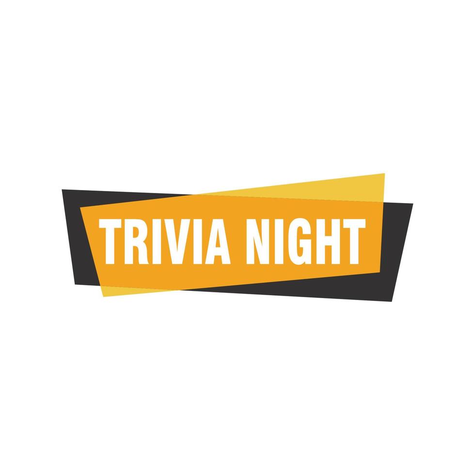 Trivia Night labels banners vector ribbon design template. Banner sale tag. Market special offer discount label