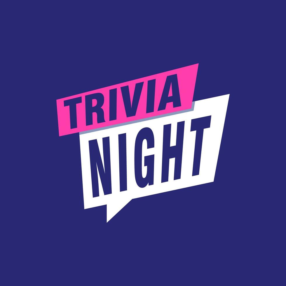 trivia noche etiquetas banners vector cinta diseño plantilla. etiqueta de venta de banner. etiqueta de descuento de oferta especial de mercado