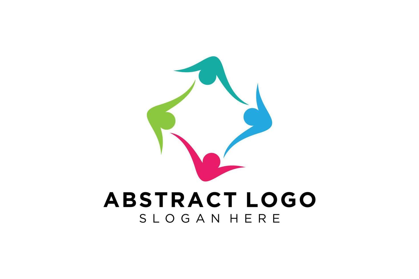 colección de logotipos de personas y familias abstractas vectoriales, iconos de personas, plantilla de logotipo de salud, símbolo de cuidado. vector