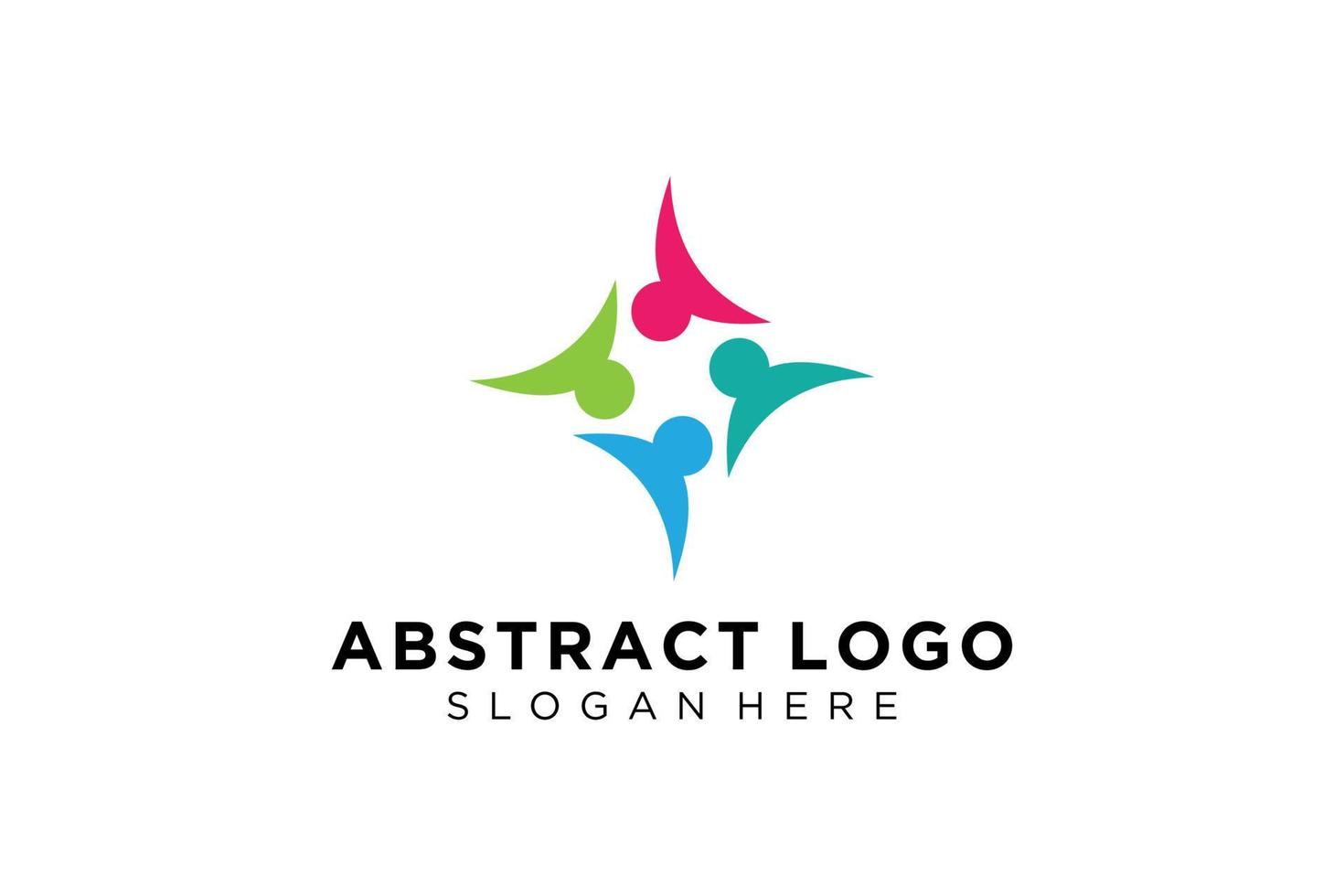 colección de logotipos de personas y familias abstractas vectoriales, iconos de personas, plantilla de logotipo de salud, símbolo de cuidado. vector