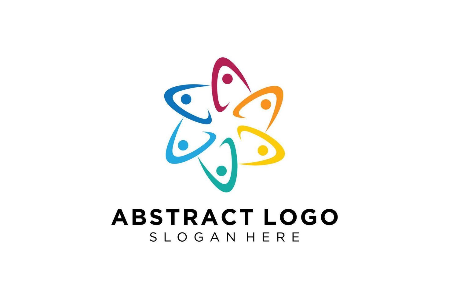 colección de logotipos de personas y familias abstractas vectoriales, iconos de personas, plantilla de logotipo de salud, símbolo de cuidado. vector