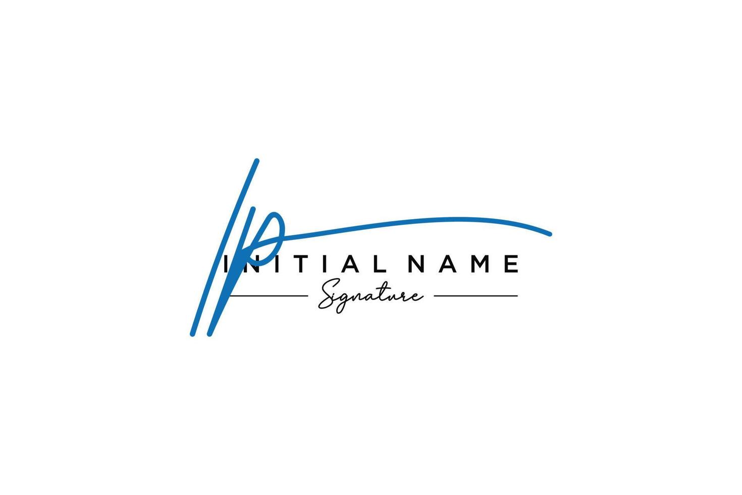 Initial IP signature logo template vector. Hand drawn Calligraphy lettering Vector illustration.