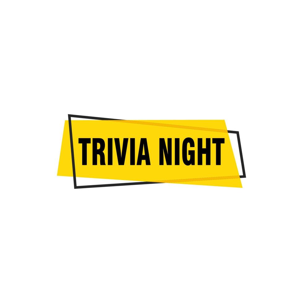 Trivia Night labels banners vector ribbon design template. Banner sale tag. Market special offer discount label