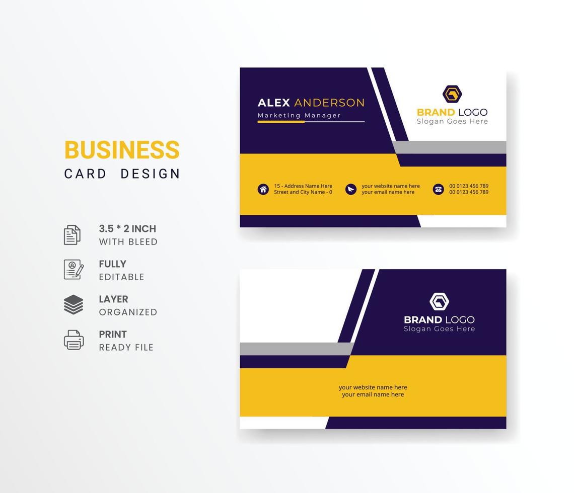 company business card in abstract background visiting card for corporate identity vector
