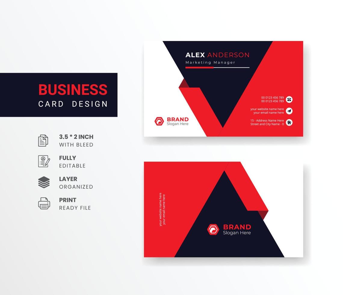 company business card in abstract background visiting card for corporate identity vector