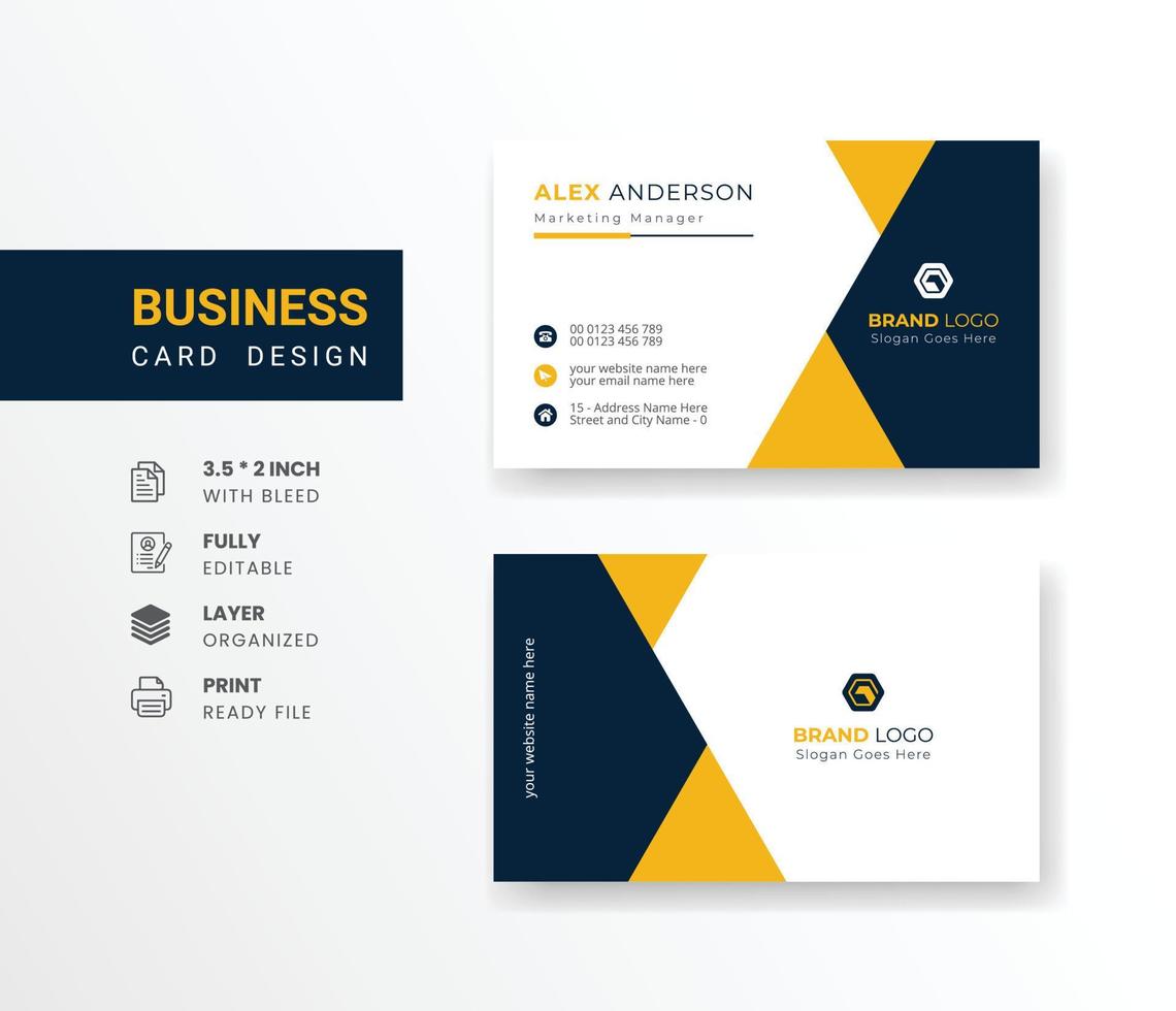 Modern professional business card company logo abstract background visiting card for corporate identity vector