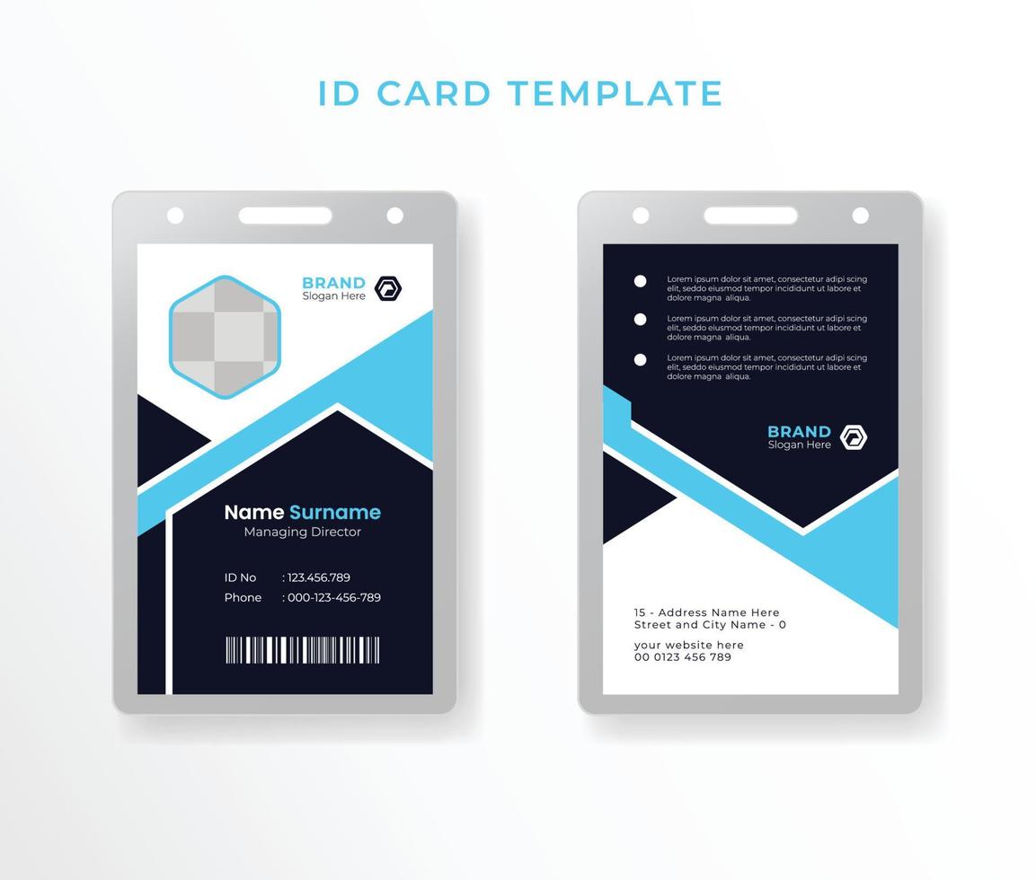 diseño de tarjeta de identificación minimalista de empresa corporativa para empleados estilista abstracto vector