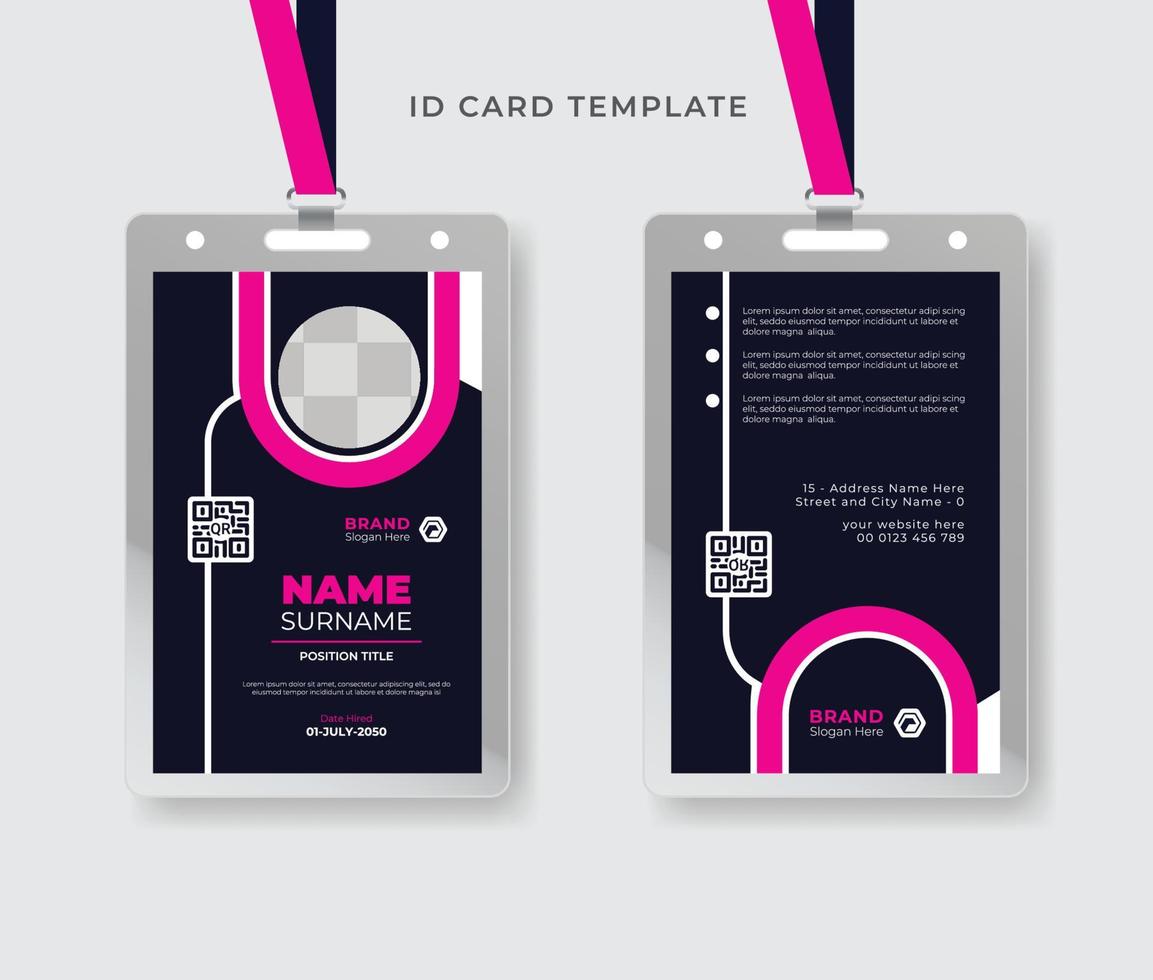 Business id card design template clean Corporate professional id card design with realistic mockup vector