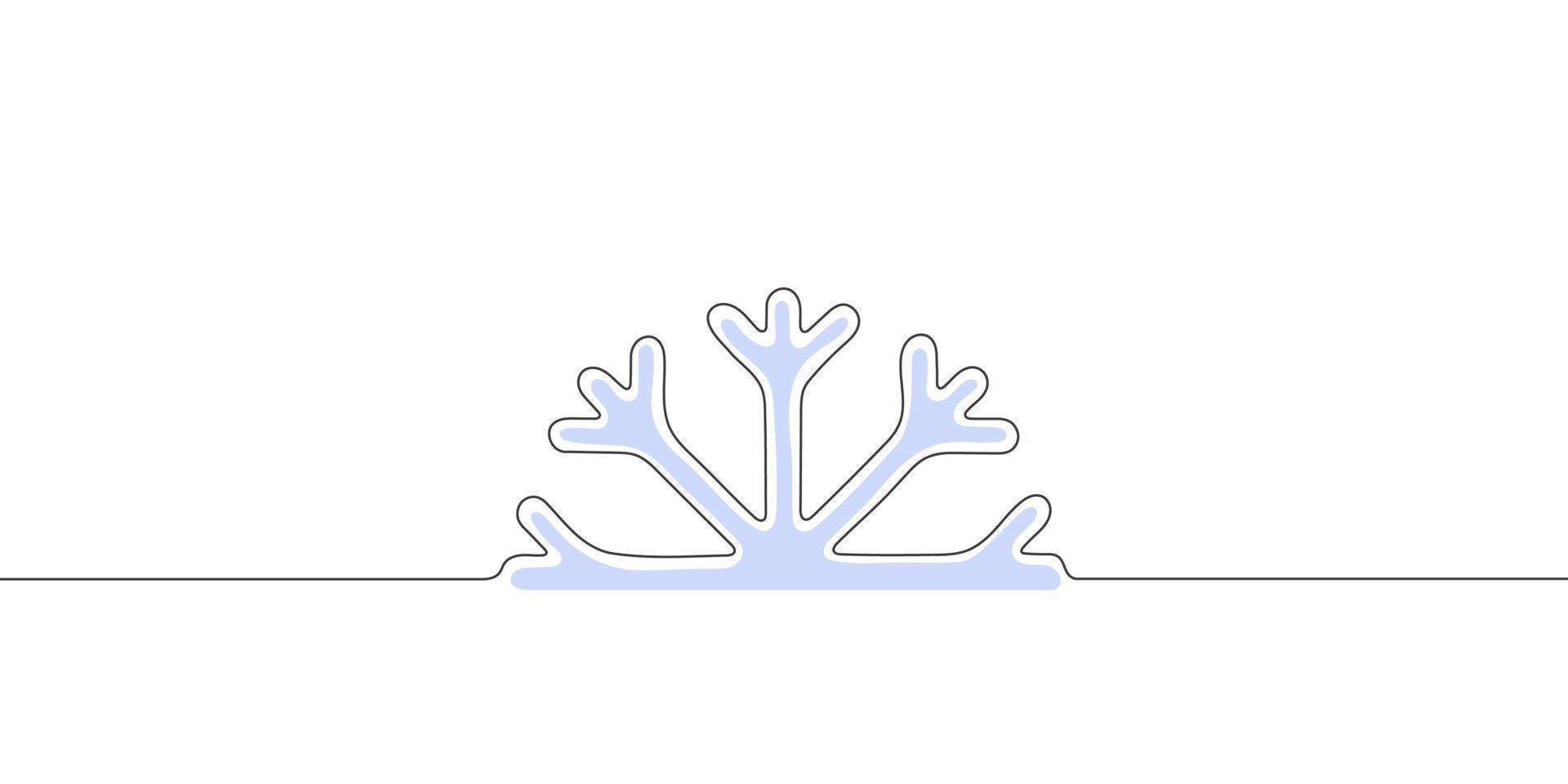 Abstract snowflake. Snowflake drawn in one line. Christmas theme. Vector illustration