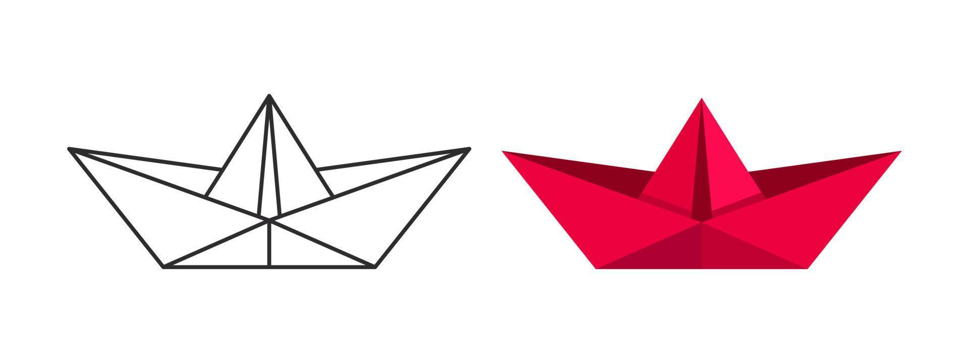 Paper boat. Folded paper boat icons in Flat design. Vector illustration