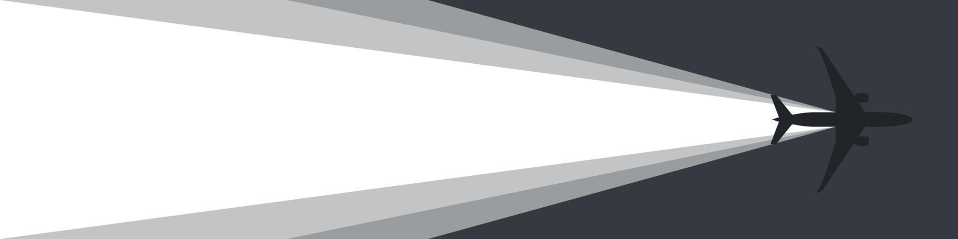 Airplane with a flight path. An airplane leaving a beam of light behind. Vector image