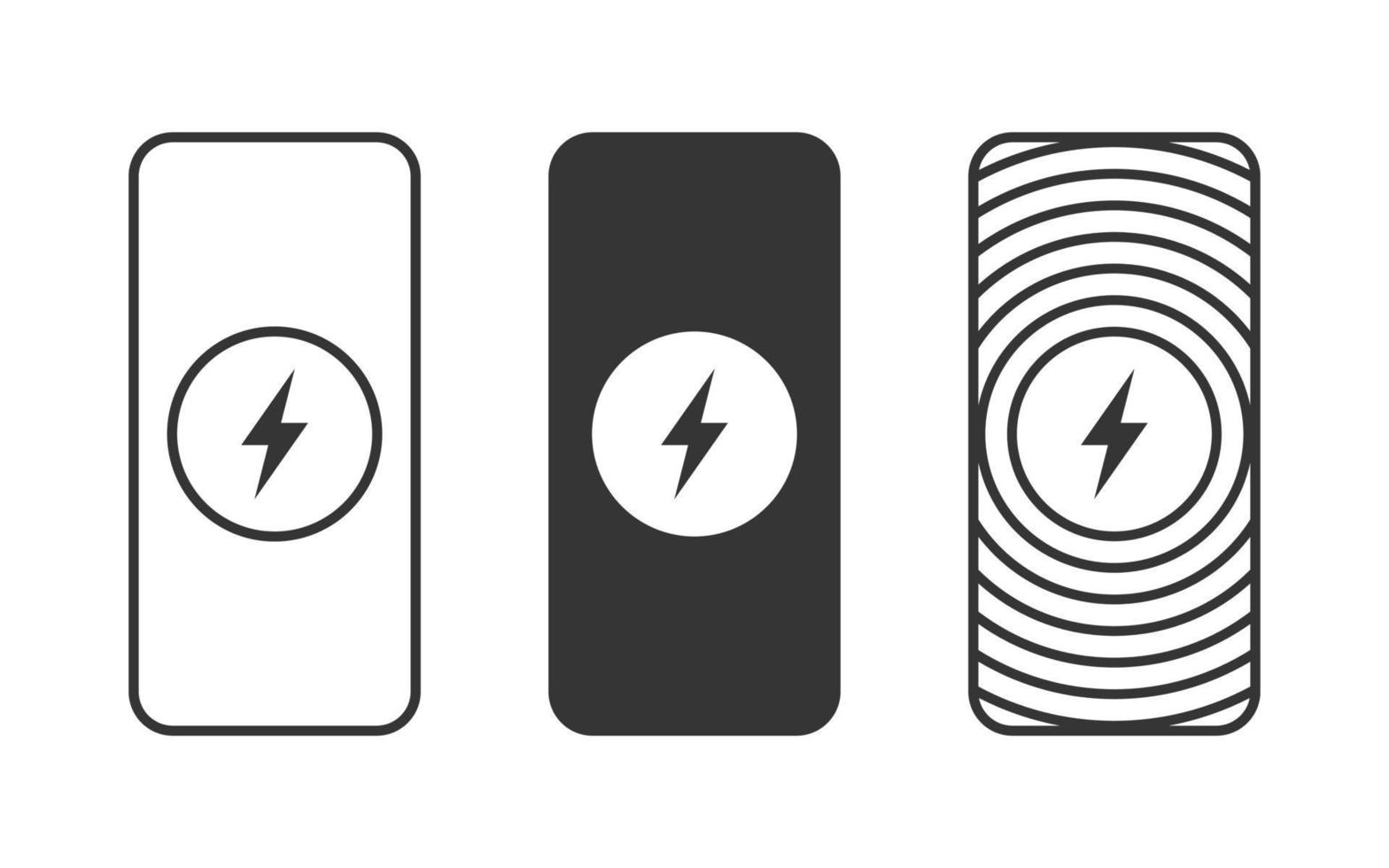 Wireless charger. Wireless charging spot icon. Phone charge simple signs. Vector illustration