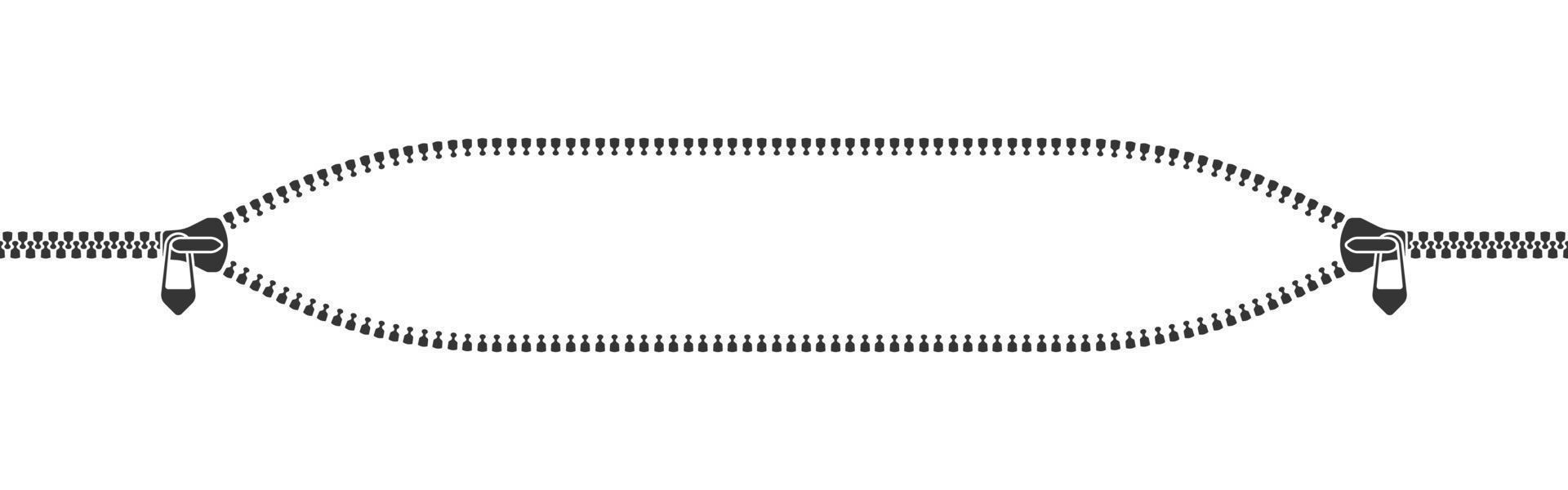 Conceptual zipper stripe. Zipper lock and unlock. Fastener. Closing clasp. Vector illustration