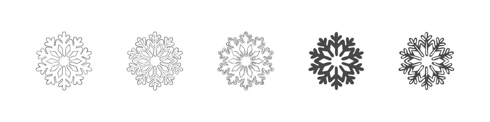 copos de nieve. copos de nieve de año nuevo. iconos de copos de nieve dibujados a mano. ilustración vectorial vector