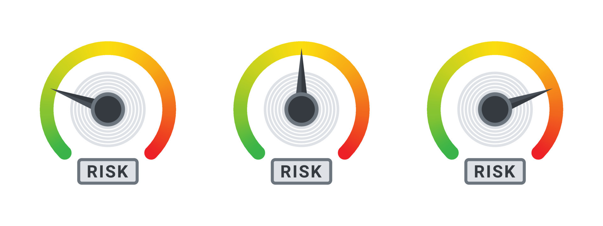 Risk meter. Risk icons. Meter signs concept. High risk scale concept ...