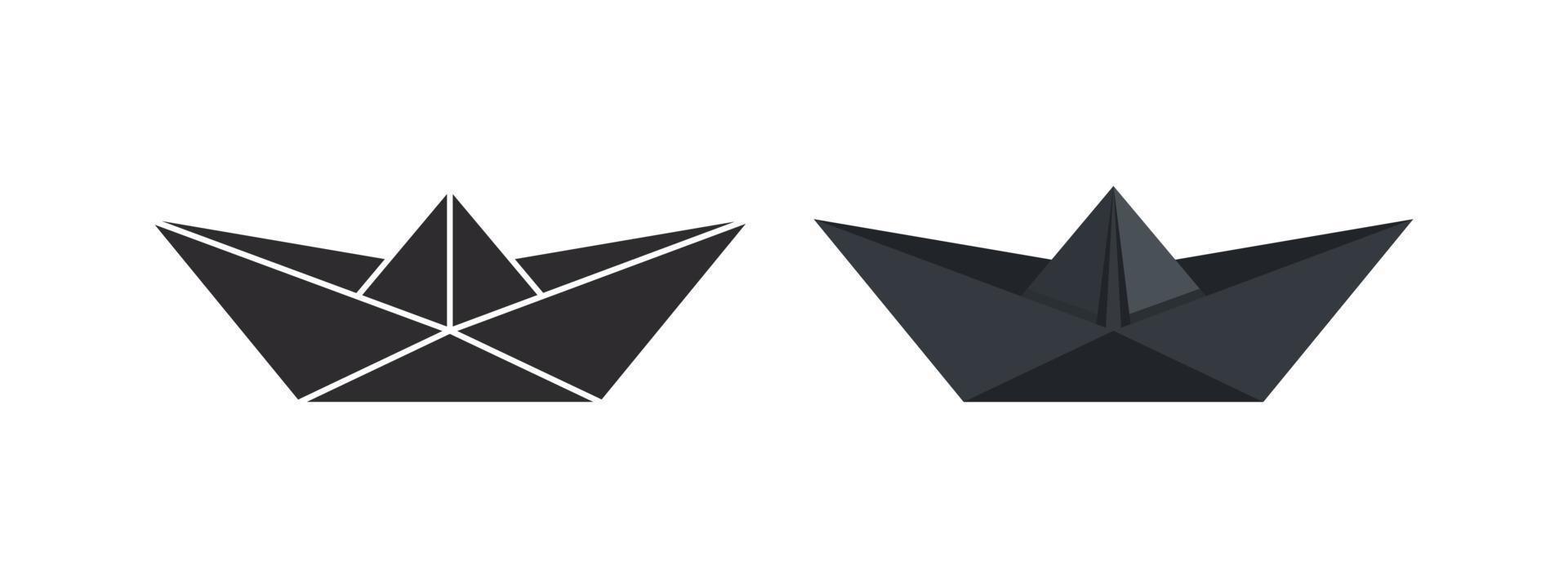 Paper boat. Folded paper boat icons. Origami paper boat. Vector illustration