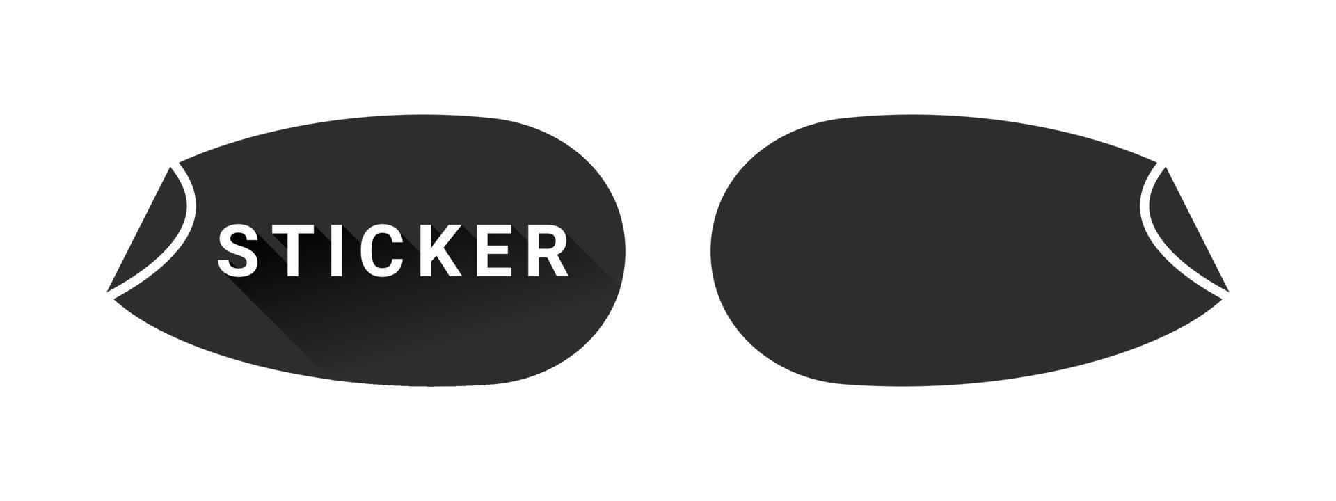 Stickers Templates. Set of stickers signs. Oval stickers mockup. Vector images