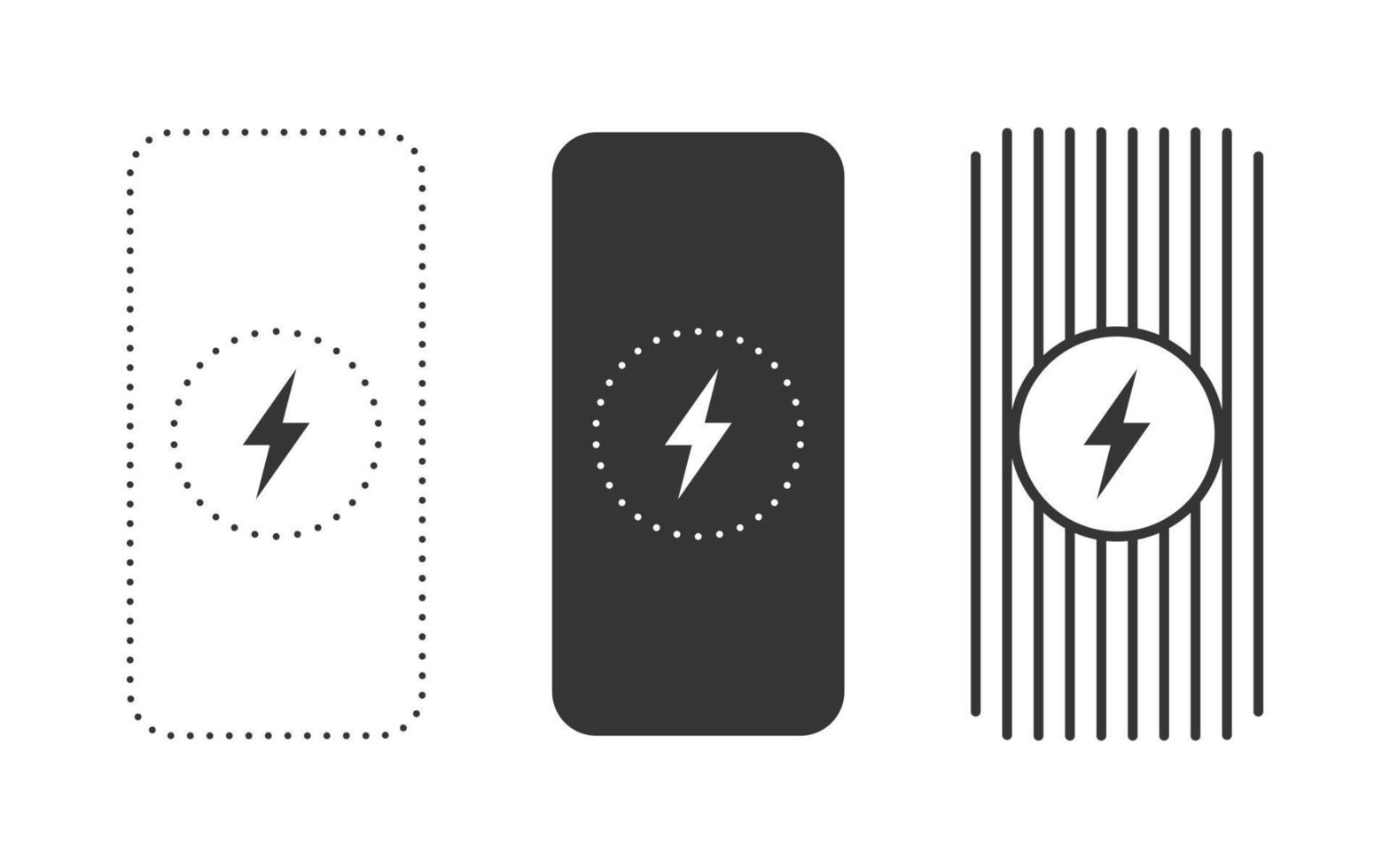 Wireless charger signs. Wireless charging spot icon. Phone charge simple signs. Vector illustration