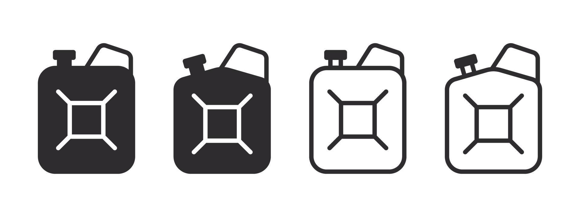 iconos de botes. icono del tanque de combustible. insignias de latas de combustible. Imágenes de vectores