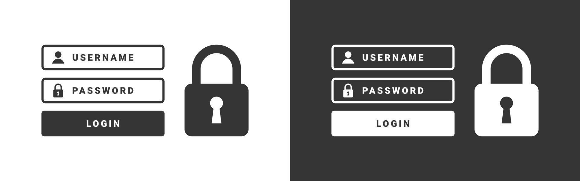 Account login form. Cybersecurity and privacy concepts to protect data.Vector illustration vector