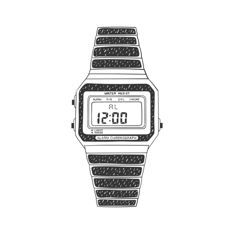 Sketch Wrist Watch Isolated On White Background Wrist Watch Vector Sketch  Illustration Royalty Free SVG Cliparts Vectors And Stock Illustration  Image 151446645