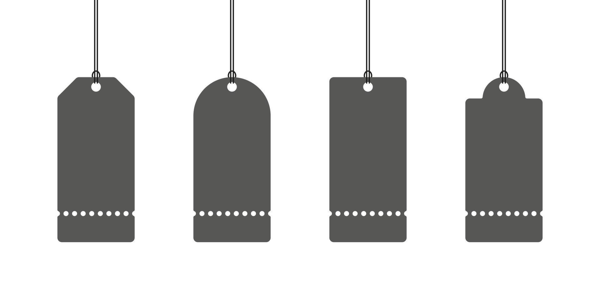 Simple price tags. Price tags with tear-off tags. Vector illustration