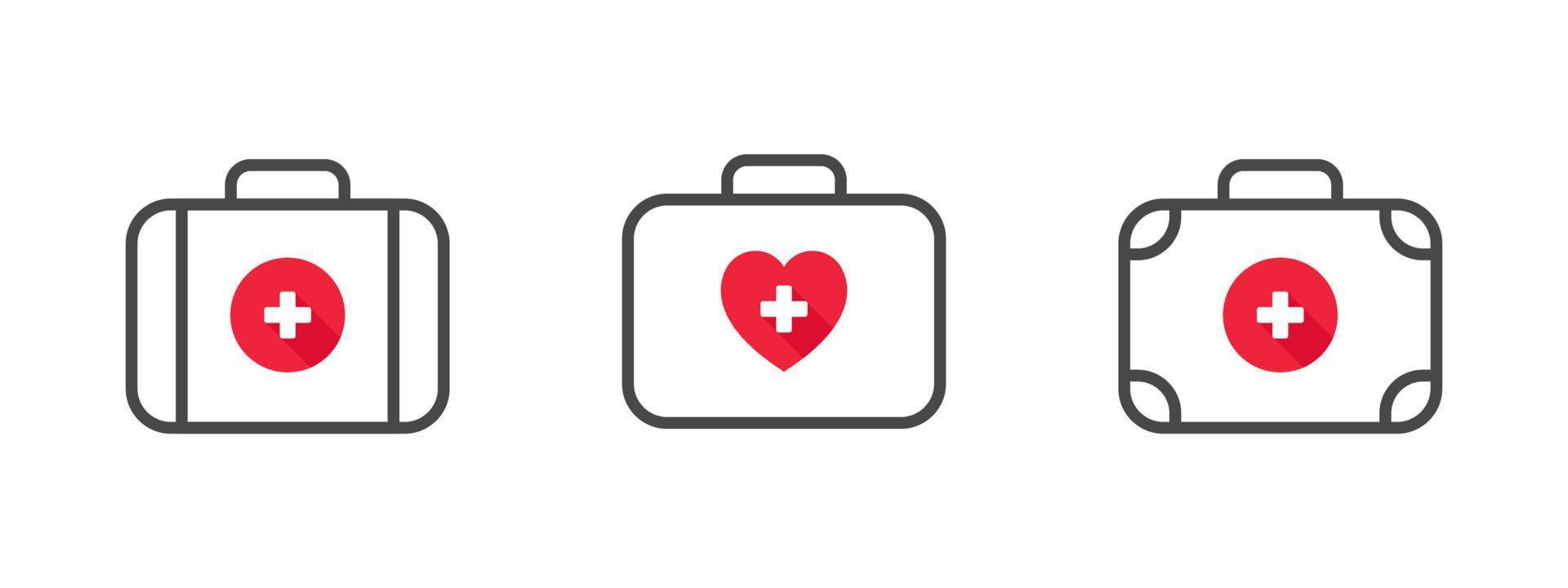 Health icons. The concept of health icons. First aid kit icons. Vector illustration