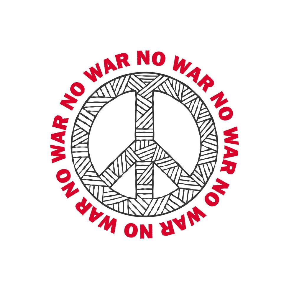 No War. Peace Sign. Calling No to War. Vector illustration