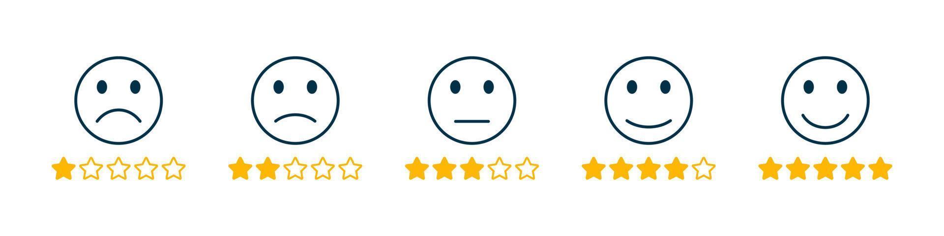 Five Star Satisfaction. Satisfaction survey icons. Customer review satisfaction feedback survey concept. Vector illustration