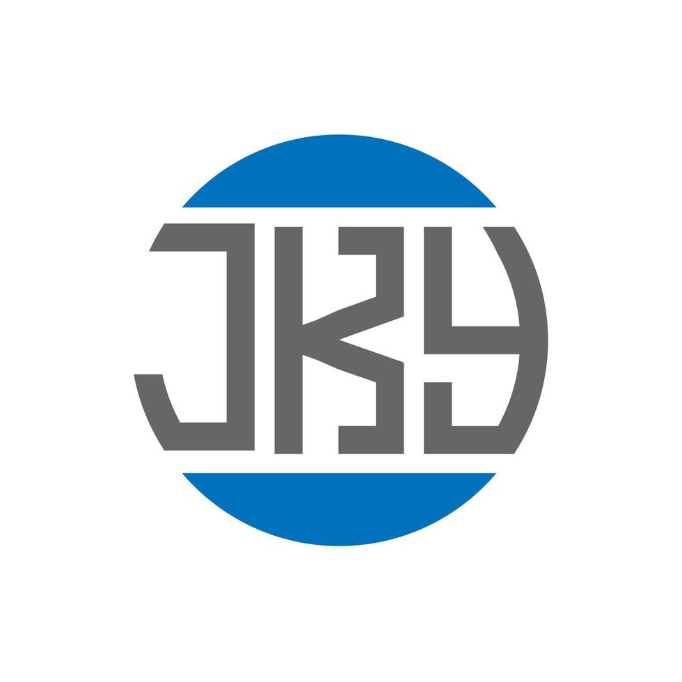 diseño de logotipo de letra jky sobre fondo blanco. concepto de logotipo de círculo de iniciales creativas jky. diseño de letras jky. vector