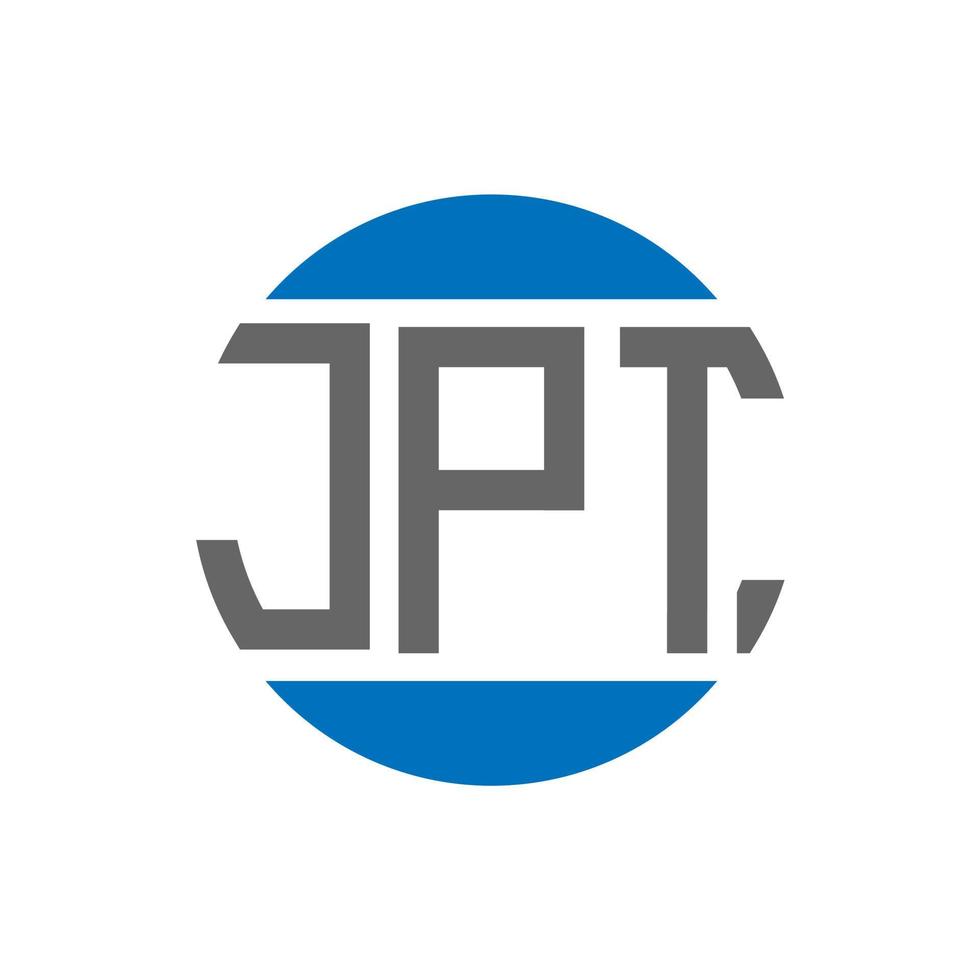 JPT letter logo design on white background. JPT creative initials circle logo concept. JPT letter design. vector