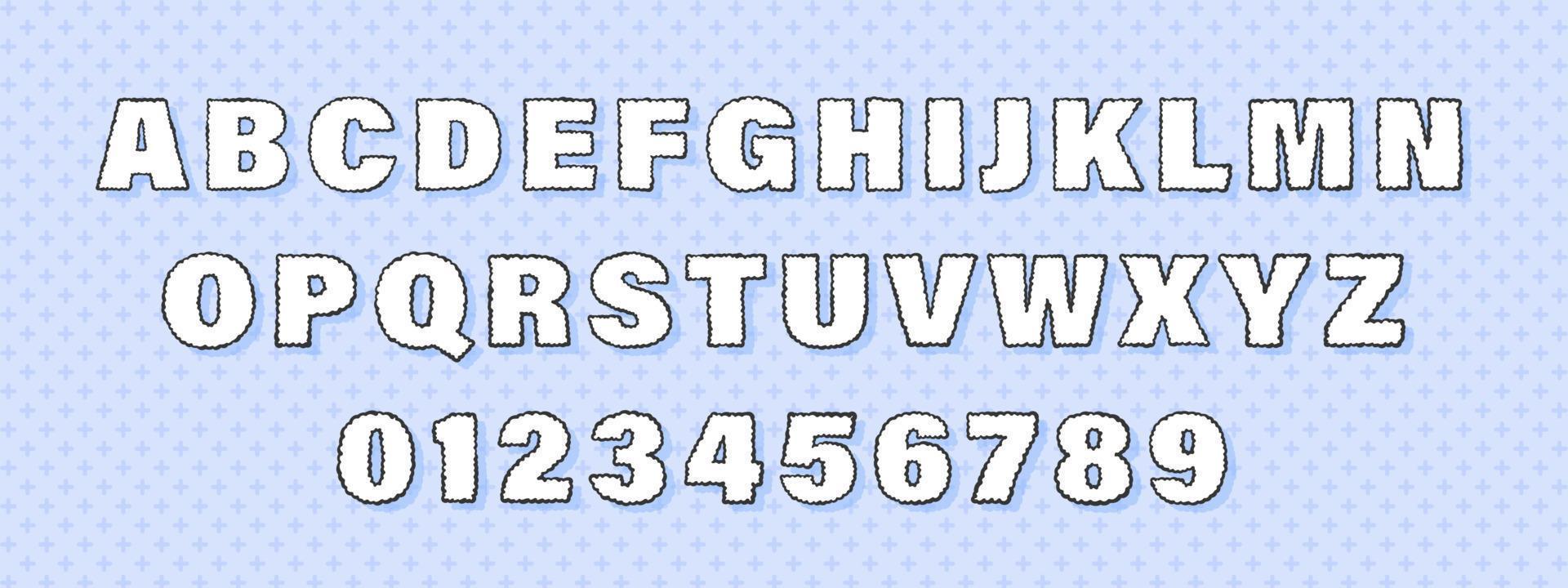 Speech Bubble font. Hand-drawn doodle font. Cartoon font. Vector illustration