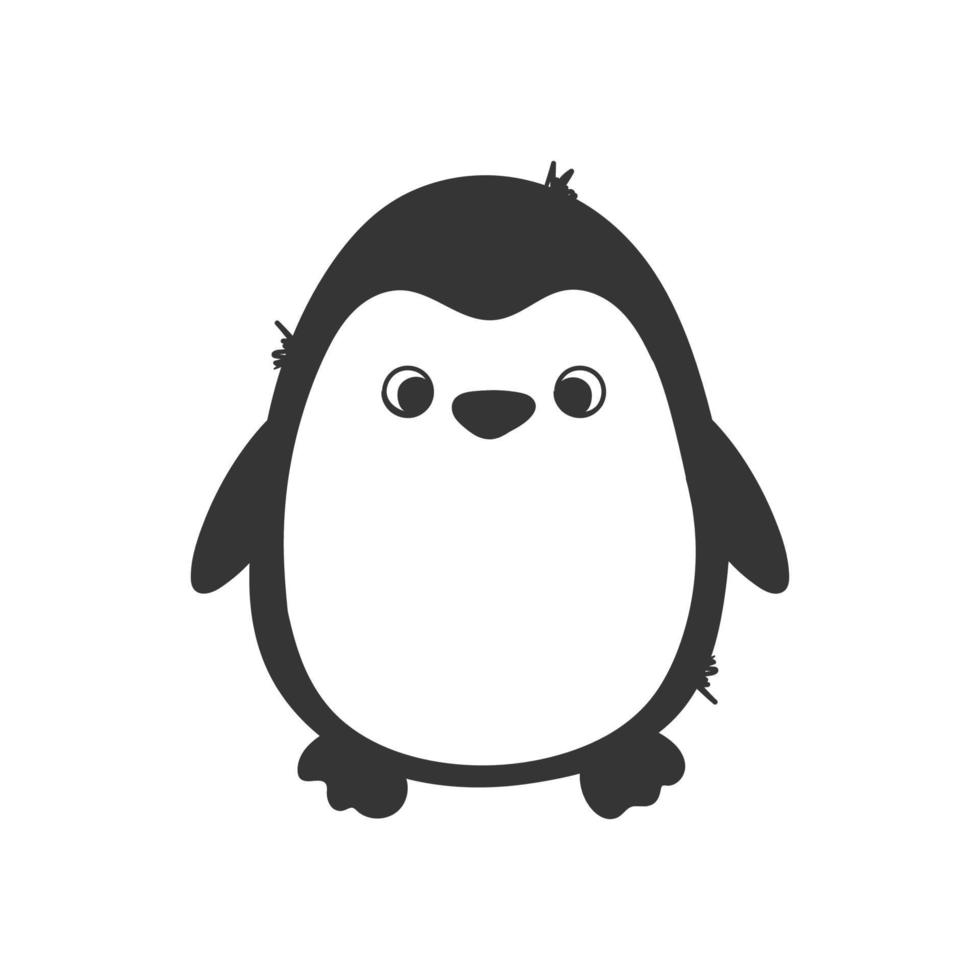Penguin. Handdrawn cute penguin. Sketch drawing for design. Vector