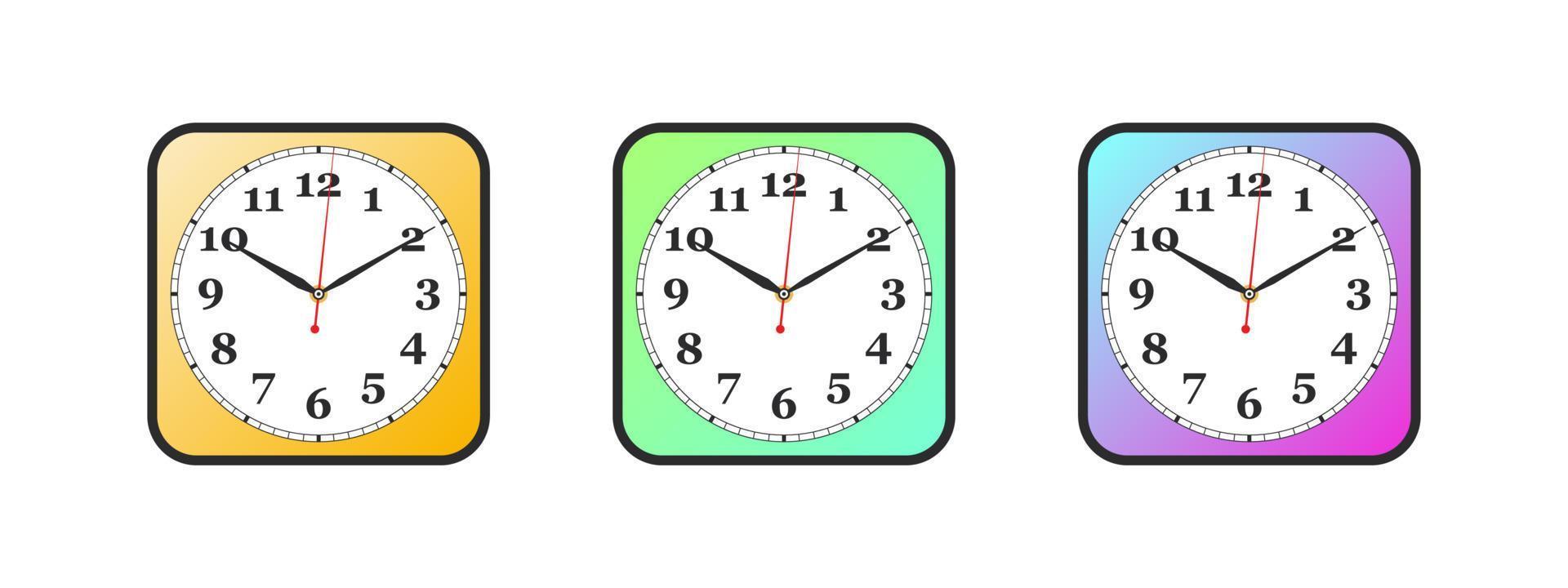 Watch with a gradient dial. Simple classic wall clock. Vector illustration