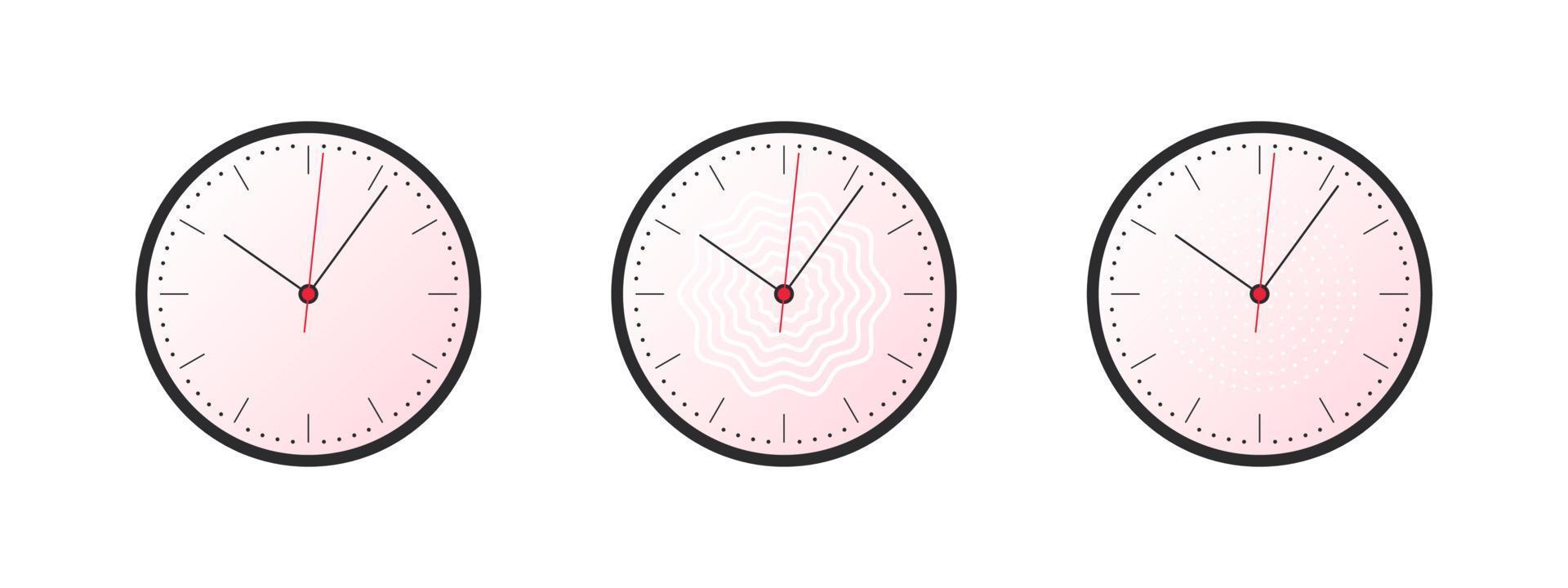 Round wall clock. Time and Clock icons. Simple classic wall clock. Vector illustration