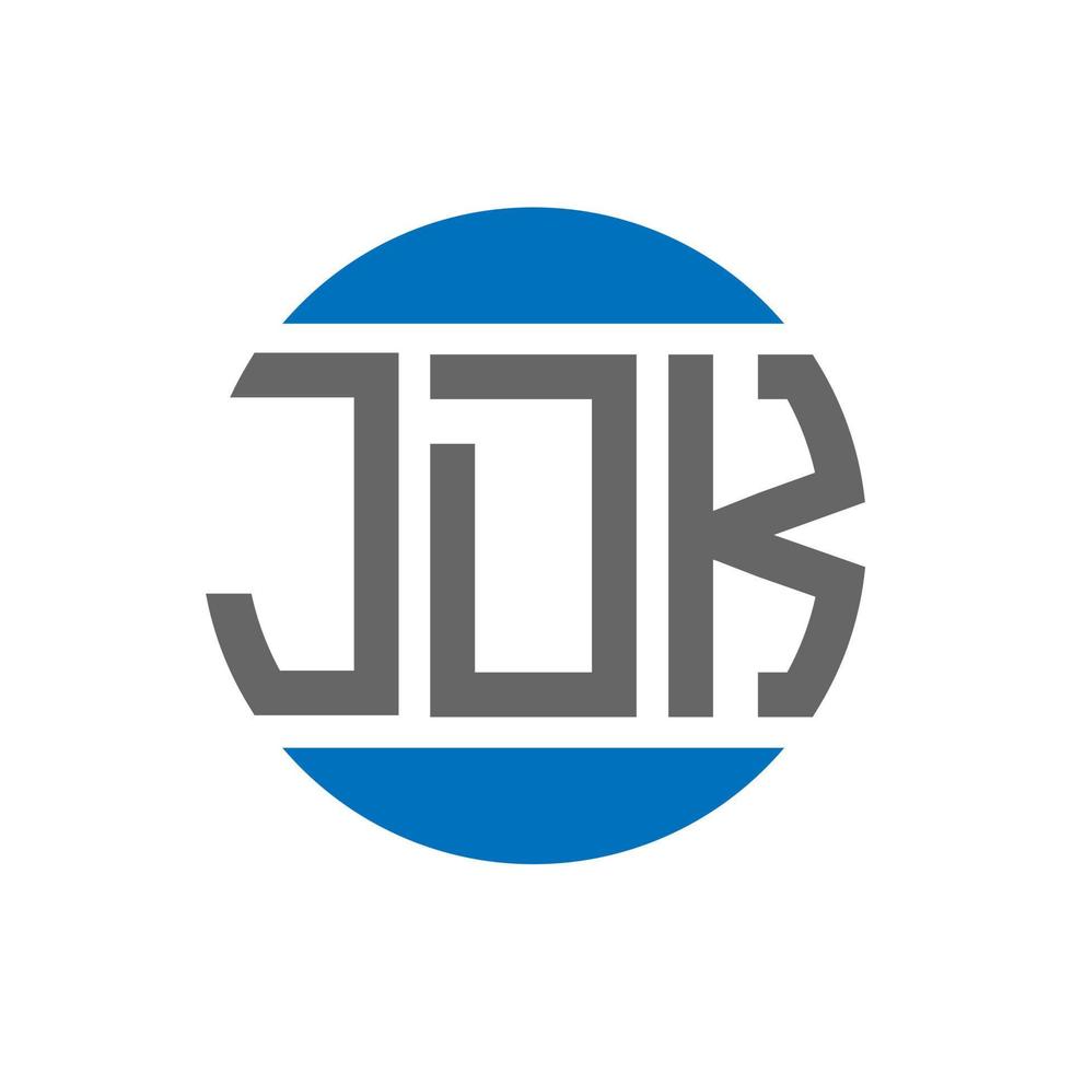 diseño de logotipo de letra jdk sobre fondo blanco. concepto de logotipo de círculo de iniciales creativas jdk. diseño de letras jdk. vector