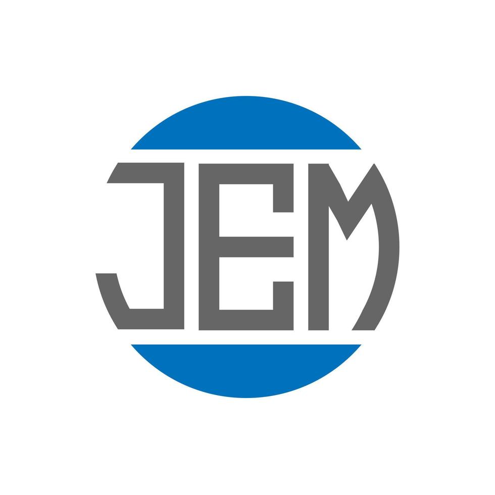 diseño de logotipo de letra jem sobre fondo blanco. concepto de logotipo de círculo de iniciales creativas de jem. diseño de letras jem. vector