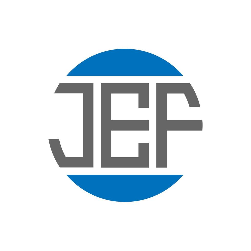 diseño de logotipo de letra jef sobre fondo blanco. concepto de logotipo de círculo de iniciales creativas de jef. diseño de letra jef. vector