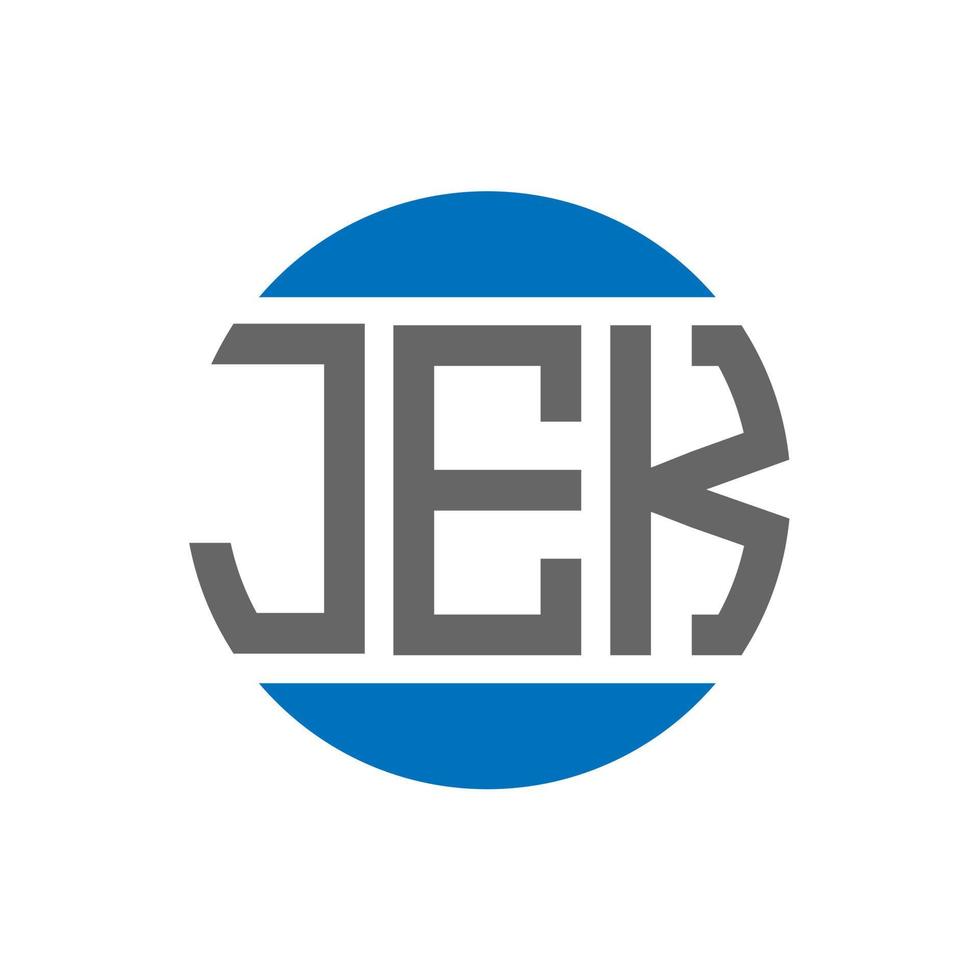 diseño de logotipo de letra jek sobre fondo blanco. concepto de logotipo de círculo de iniciales creativas de jek. diseño de letras jek. vector