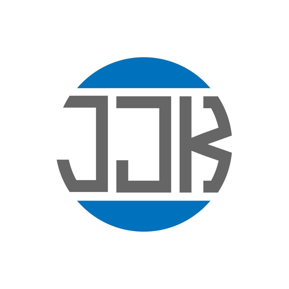 diseño de logotipo de letra jjk sobre fondo blanco. concepto de logotipo de círculo de iniciales creativas jjk. diseño de letras jjk. vector