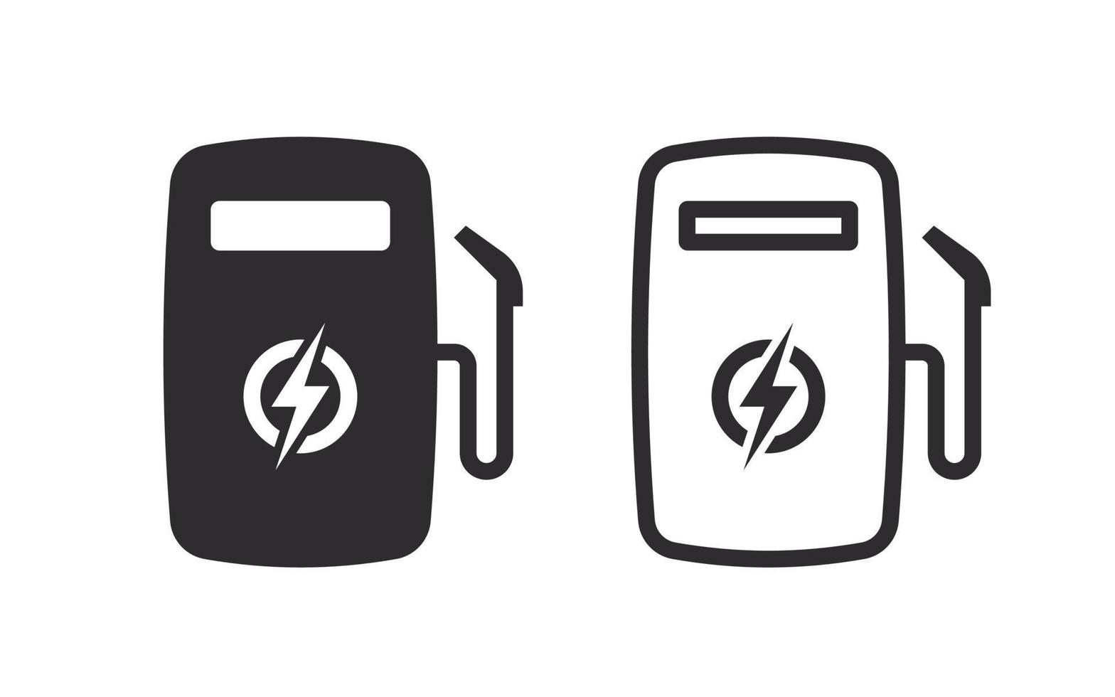 Charger station icons. Fueling station for electric cars. Vector illustration