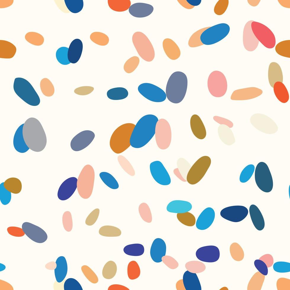 Random scattered shapes, colorful mosaic pattern, abstract stone texture, terrazzo inspired design vector