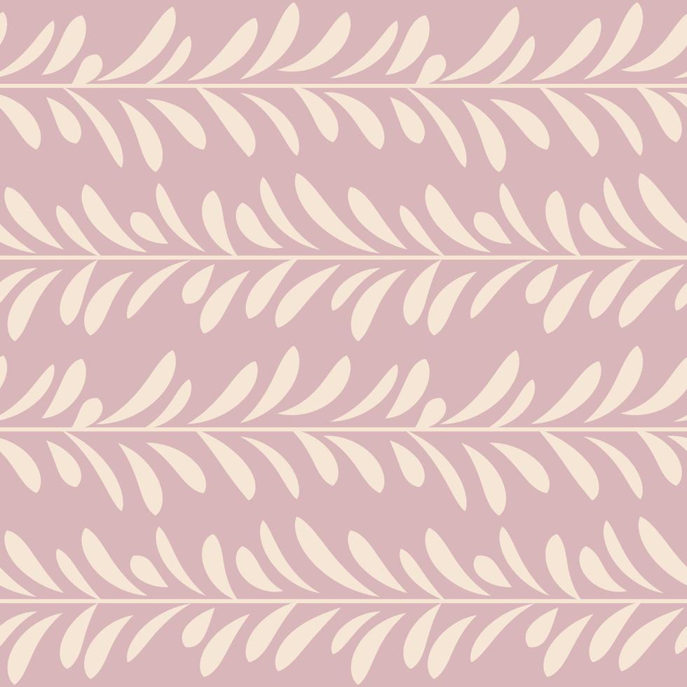 Pastel leaf vector pattern, seamless botanical print, garland background