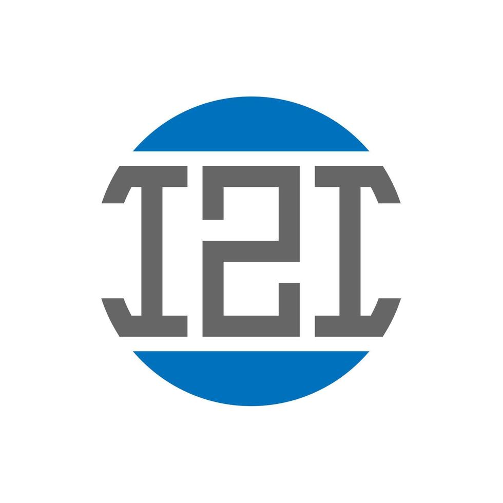 diseño de logotipo de letra izi sobre fondo blanco. concepto de logotipo de círculo de iniciales creativas de izi. diseño de letras izi. vector