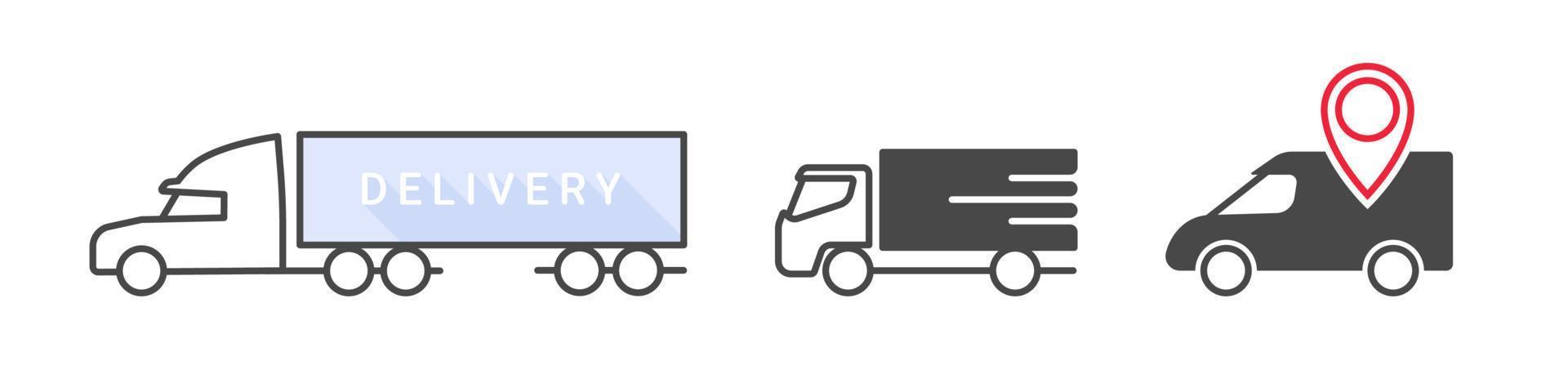 Delivery icons. Fast delivery signs. Delivery service icons flat style. Vector illustration